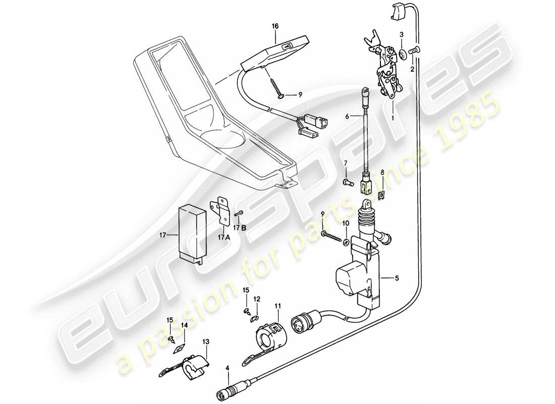 porsche 1989 (911) central locking system parts diagram