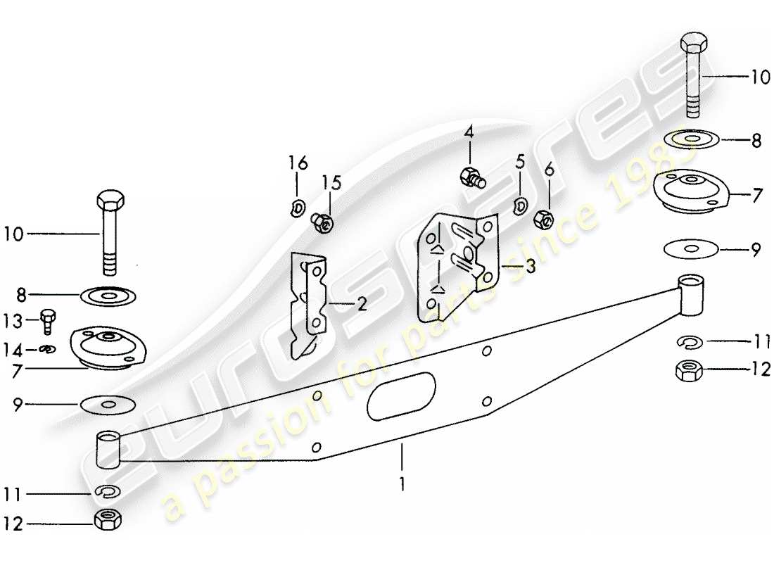 porsche 911/912 (1967) engine suspension - d >> - mj 1966 part diagram