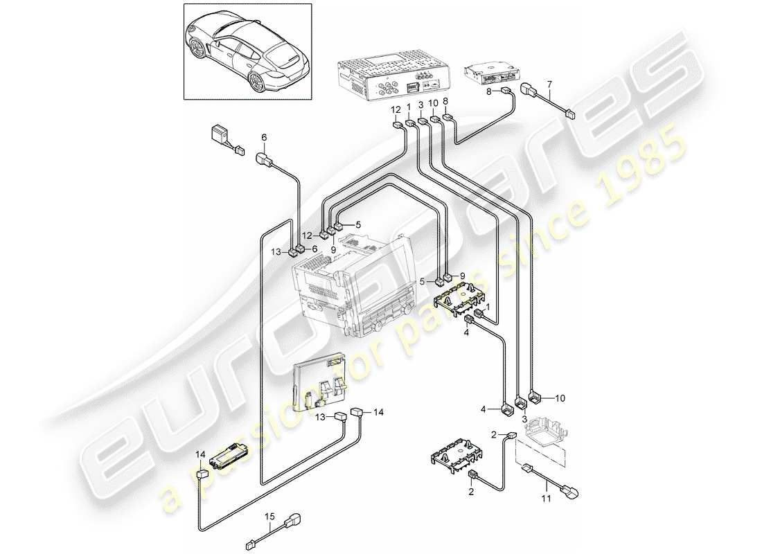 porsche panamera 970 (2016) connecting line part diagram