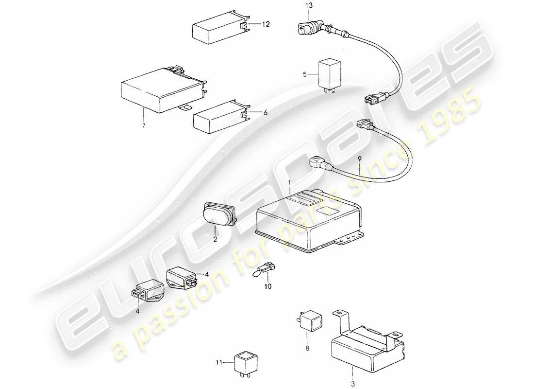 porsche 964 (1990) control units part diagram