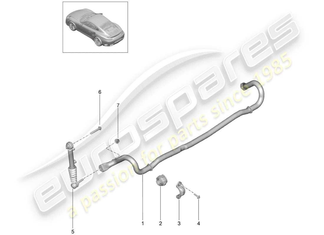 porsche 991 turbo (2019) stabilizer part diagram