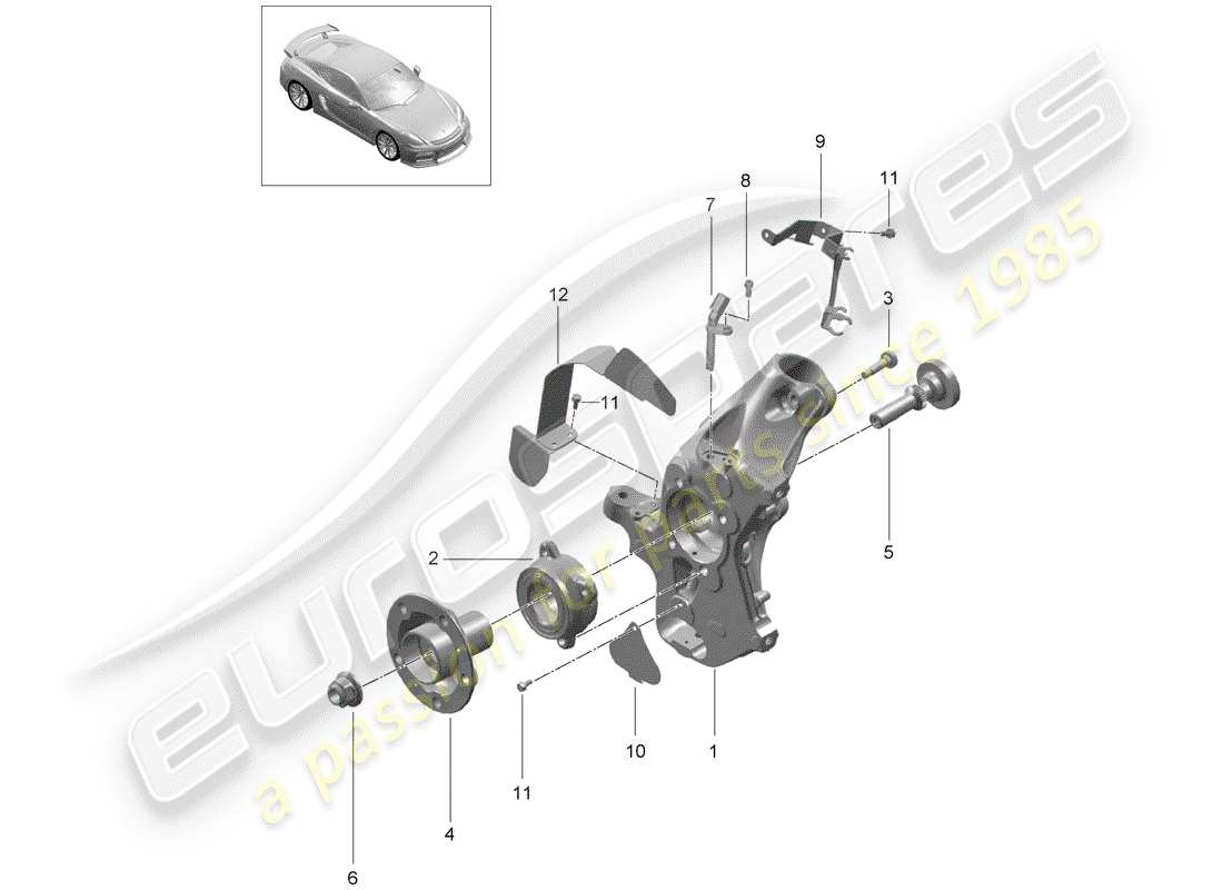 porsche 2016 wheel carrier part diagram