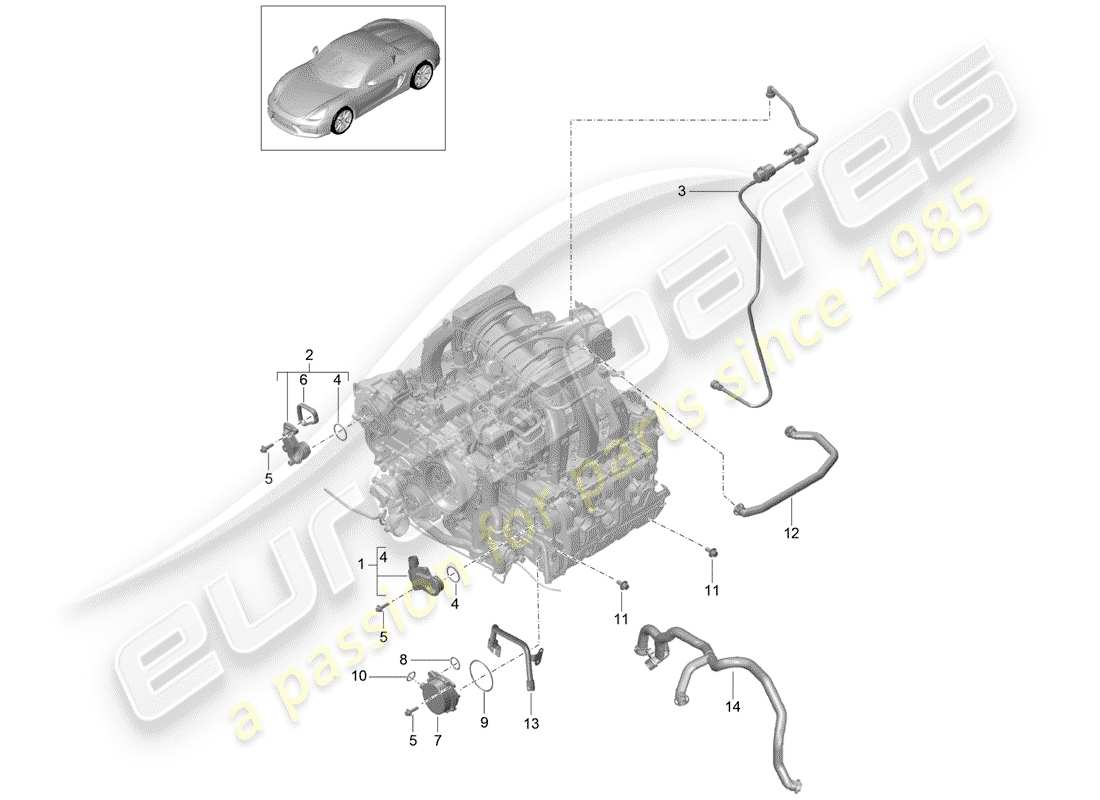 porsche 2016 crankcase part diagram