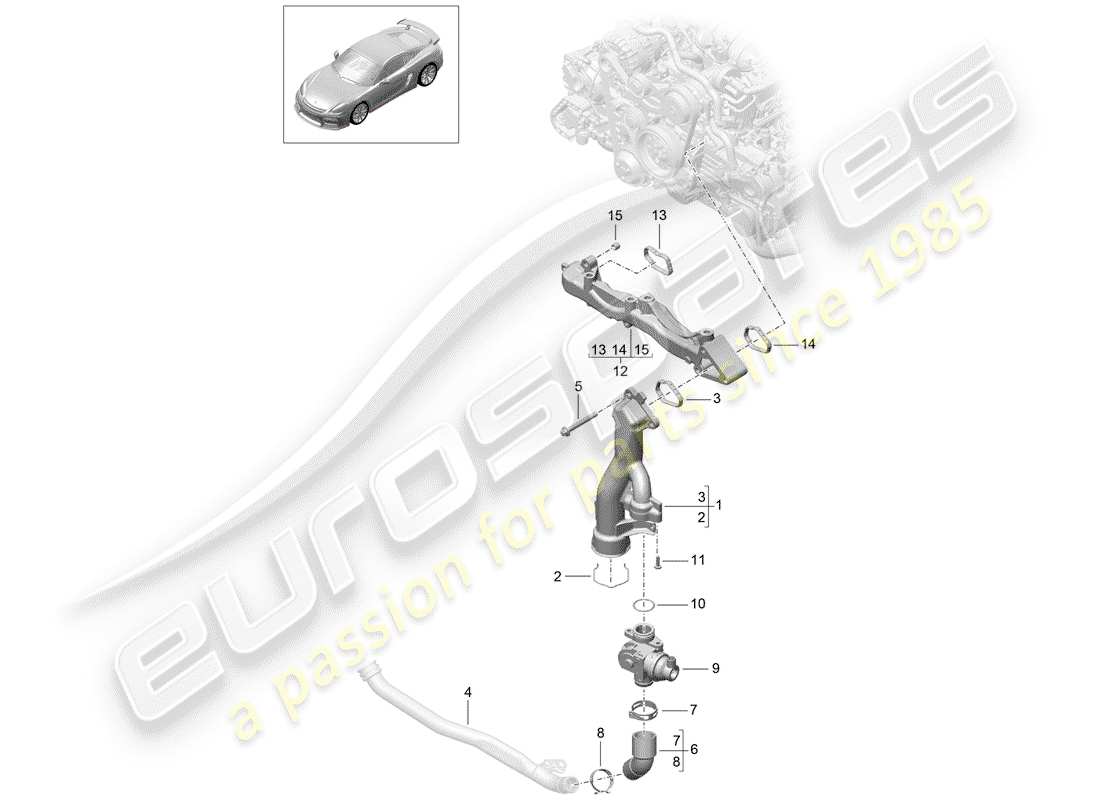 porsche 2016 sub-frame part diagram