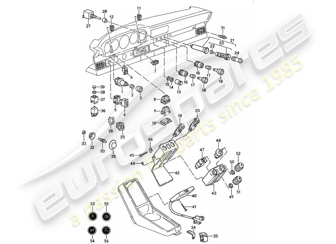 porsche 911 (1989) switch part diagram