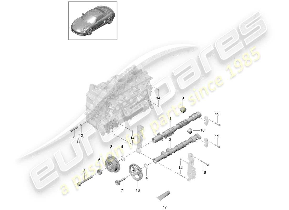 porsche boxster 981 (2015) camshaft parts diagram