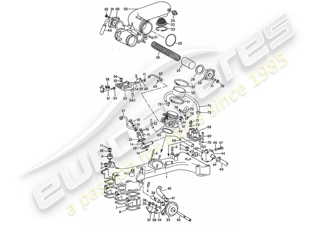 porsche 911 turbo (1977) for - k - jetronic part diagram