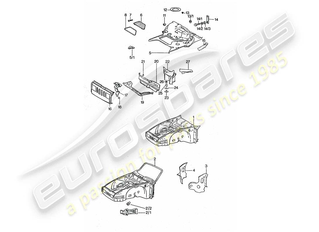 porsche 911 turbo (1977) frame part diagram