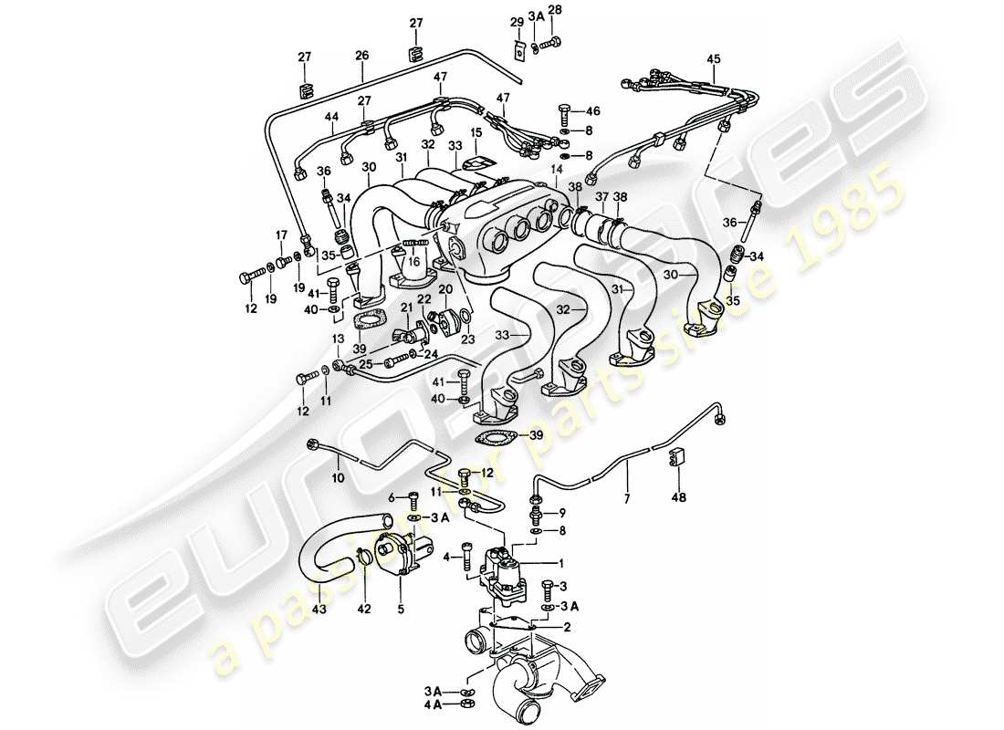 porsche 928 (1981) k-jetronic - 3 parts diagram