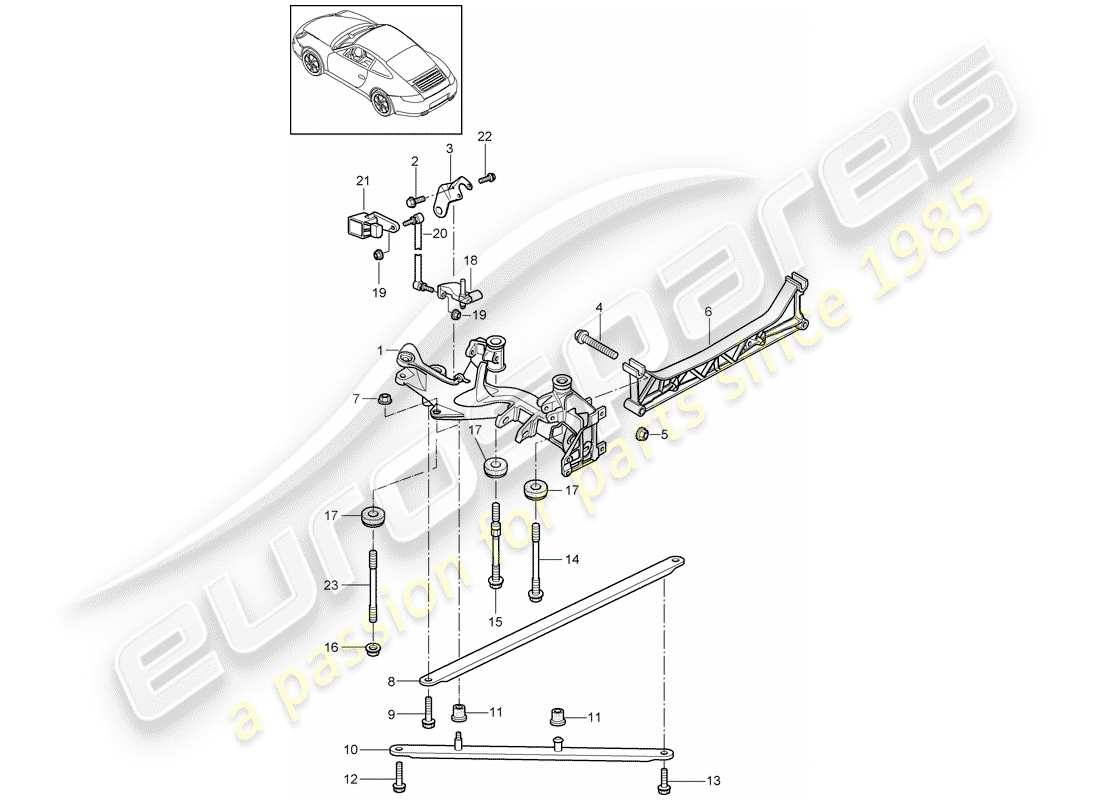 porsche 997 gen. 2 (2012) rear axle part diagram