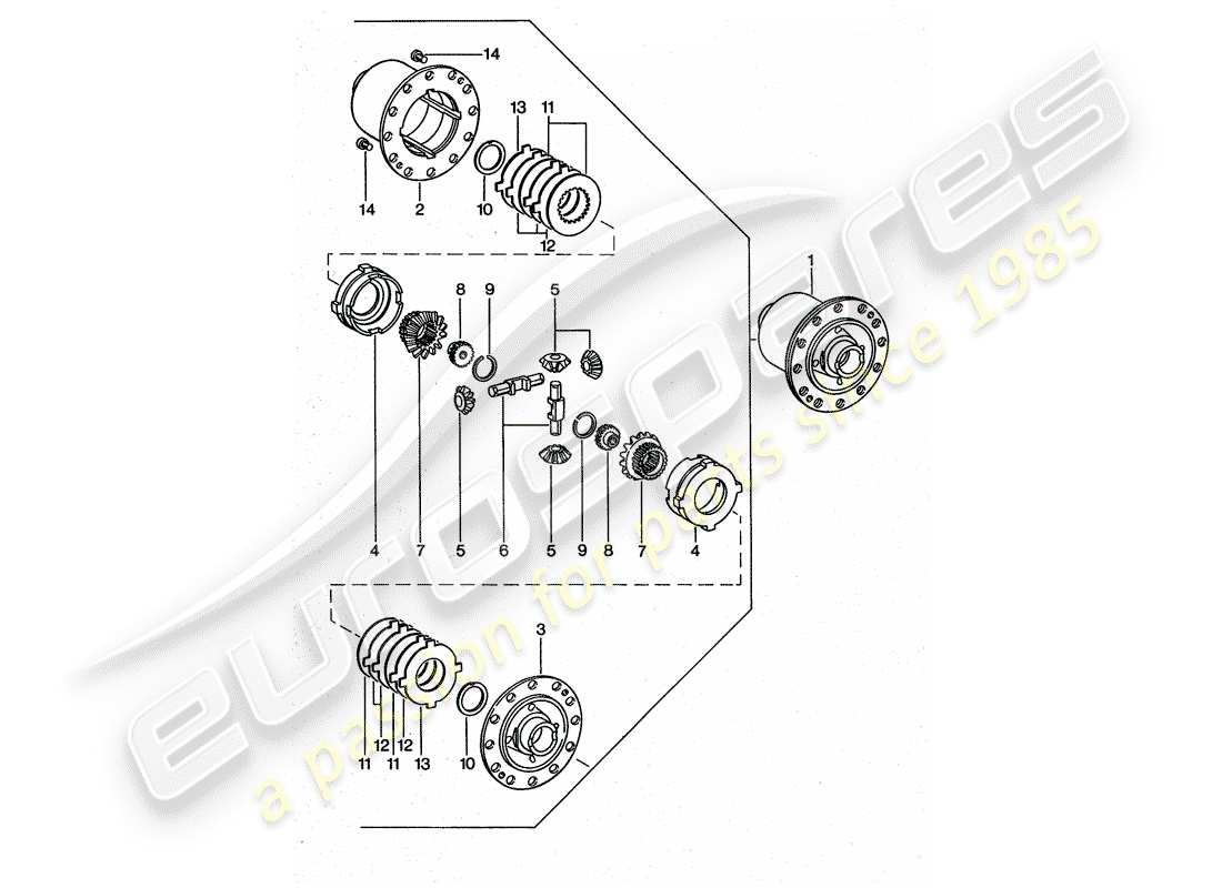 porsche 911 turbo (1977) limited slip differential parts diagram