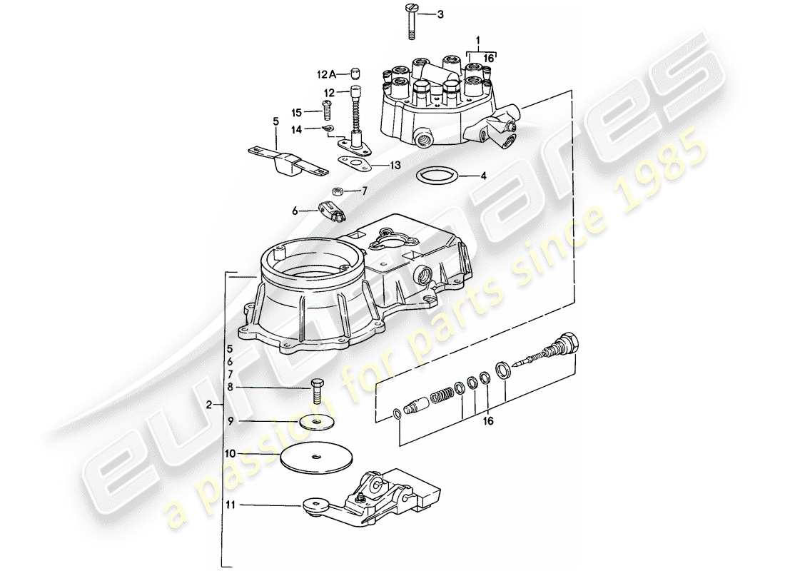 porsche 911 (1985) mixture control unit part diagram