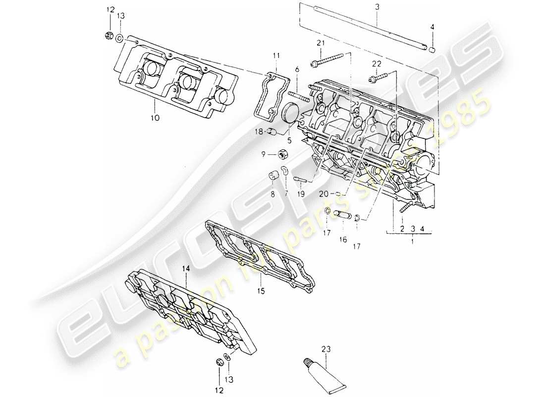 porsche 964 (1990) camshaft housing part diagram