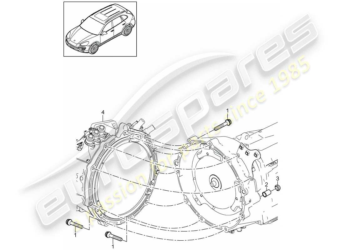 porsche cayenne e2 (2012) mounting parts for engine and part diagram