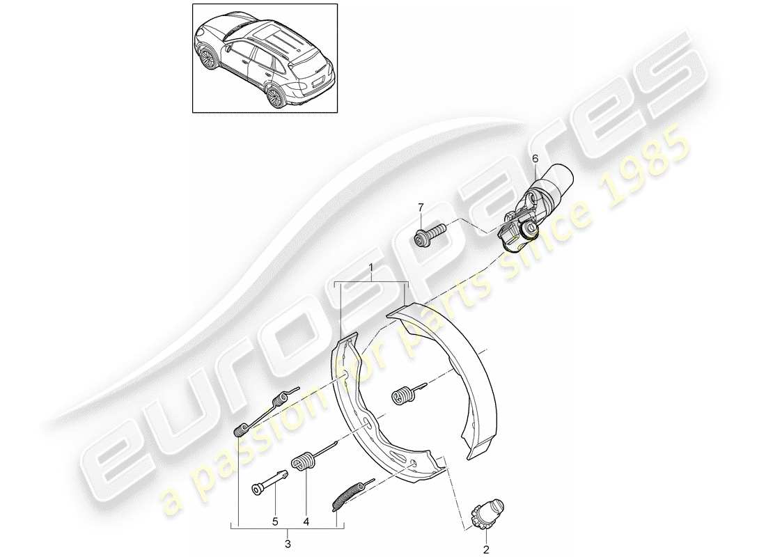 porsche cayenne e2 (2012) parking brake part diagram