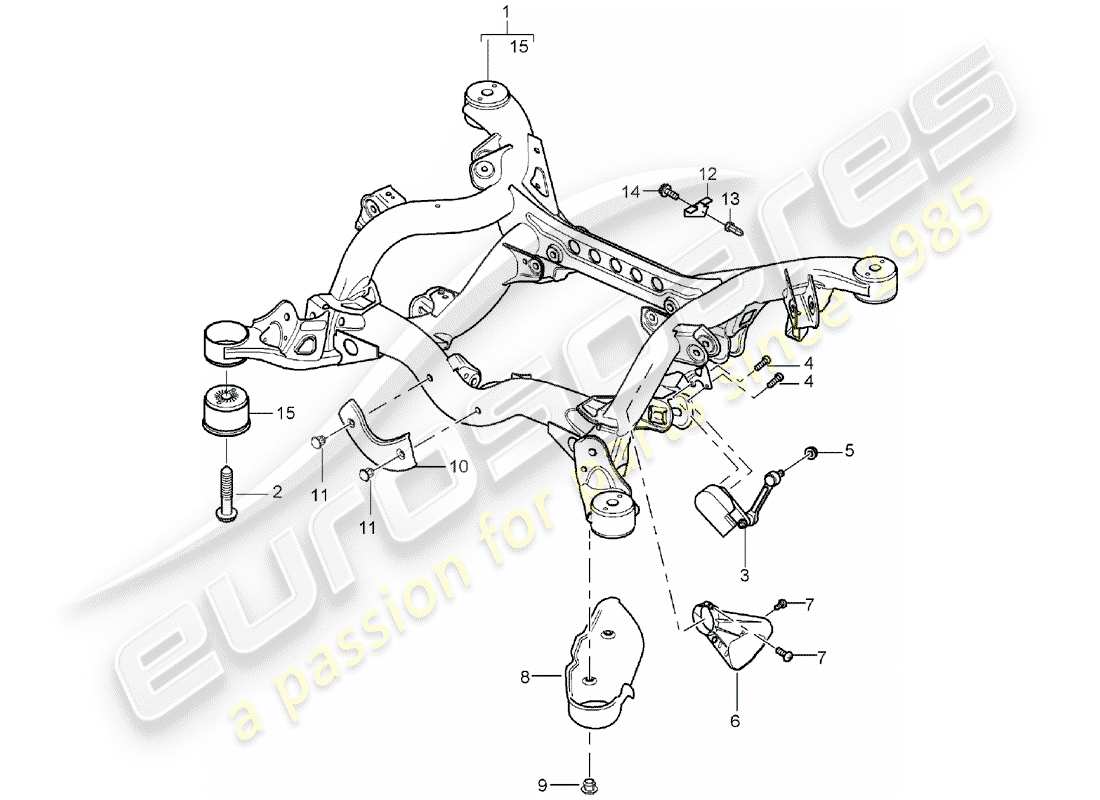 porsche cayenne (2005) rear axle part diagram