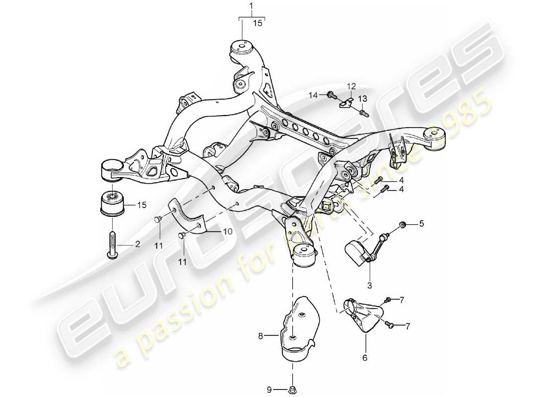 porsche cayenne (2004) rear axle parts diagram