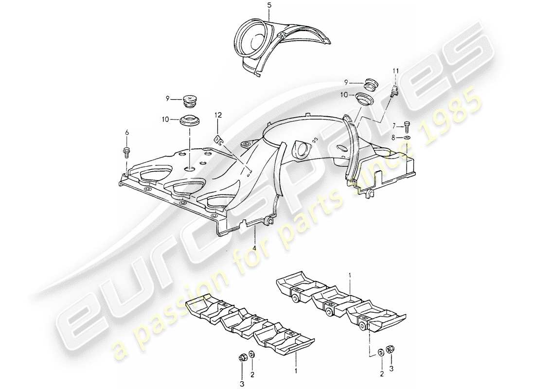 porsche 964 (1990) air duct part diagram