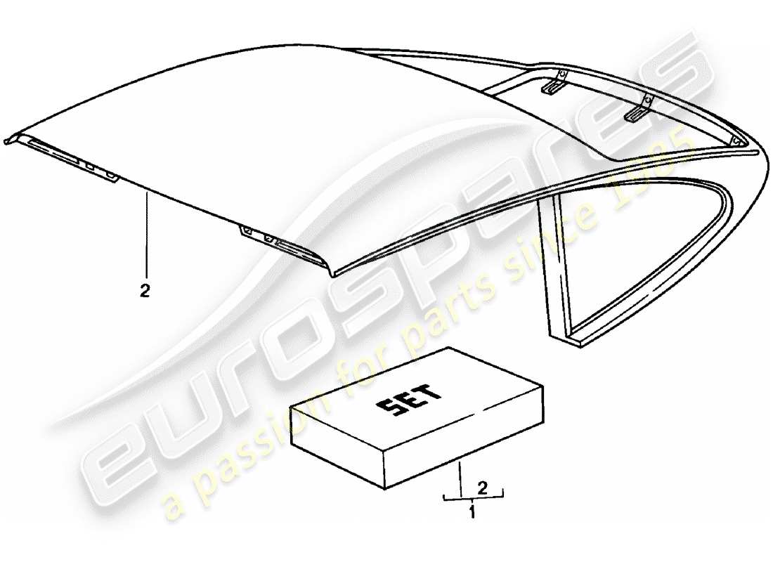 porsche 911 (1983) hardtop parts diagram