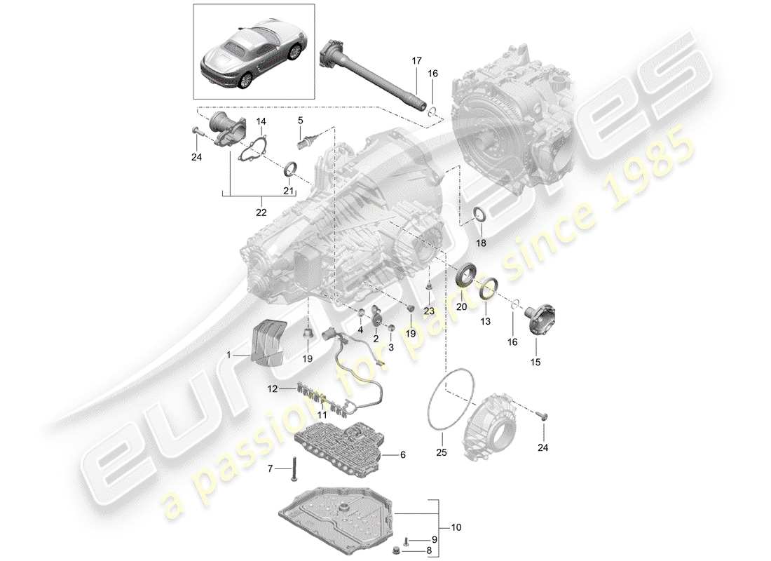 porsche 718 boxster (2019) - pdk - parts diagram