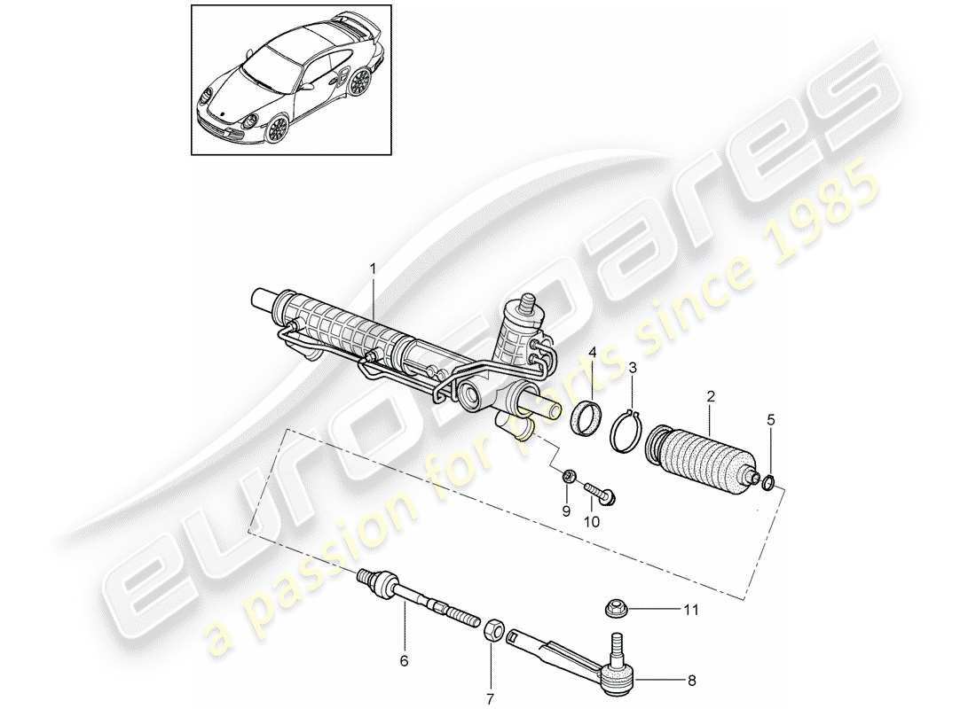 porsche 911 t/gt2rs (2012) power steering parts diagram