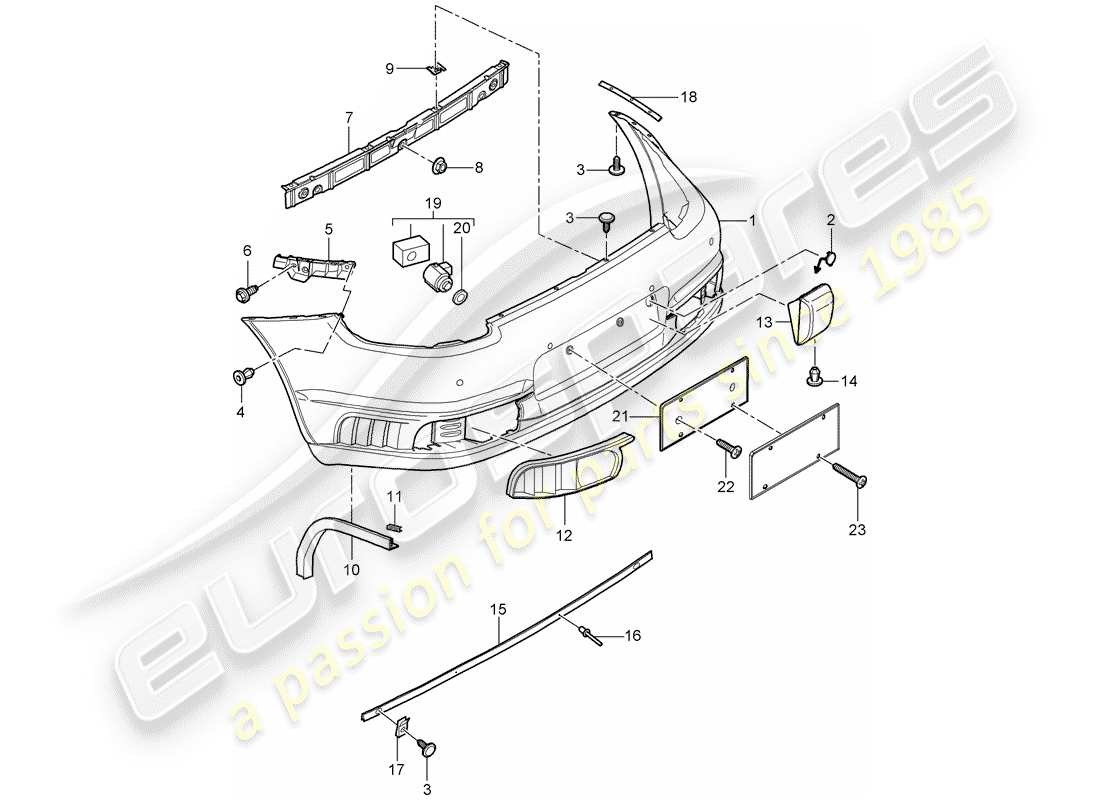 porsche 997 t/gt2 (2007) lining parts diagram