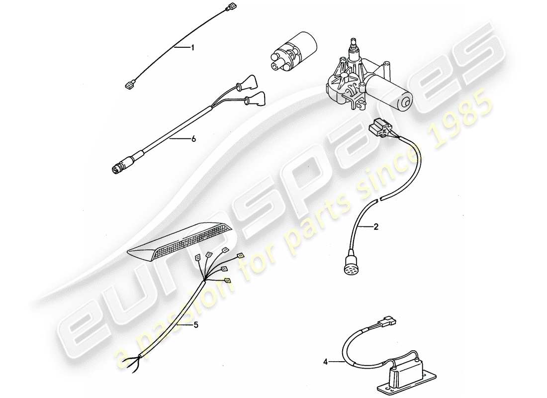 porsche 968 (1994) wiring harnesses - rear end parts diagram