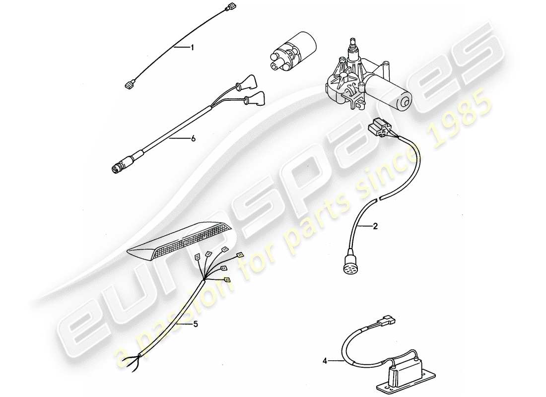 porsche 968 (1992) wiring harnesses - rear end parts diagram