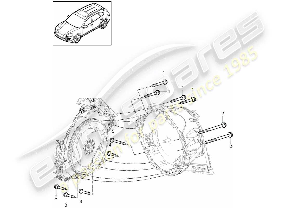 porsche cayenne e2 (2013) mounting parts for engine and part diagram