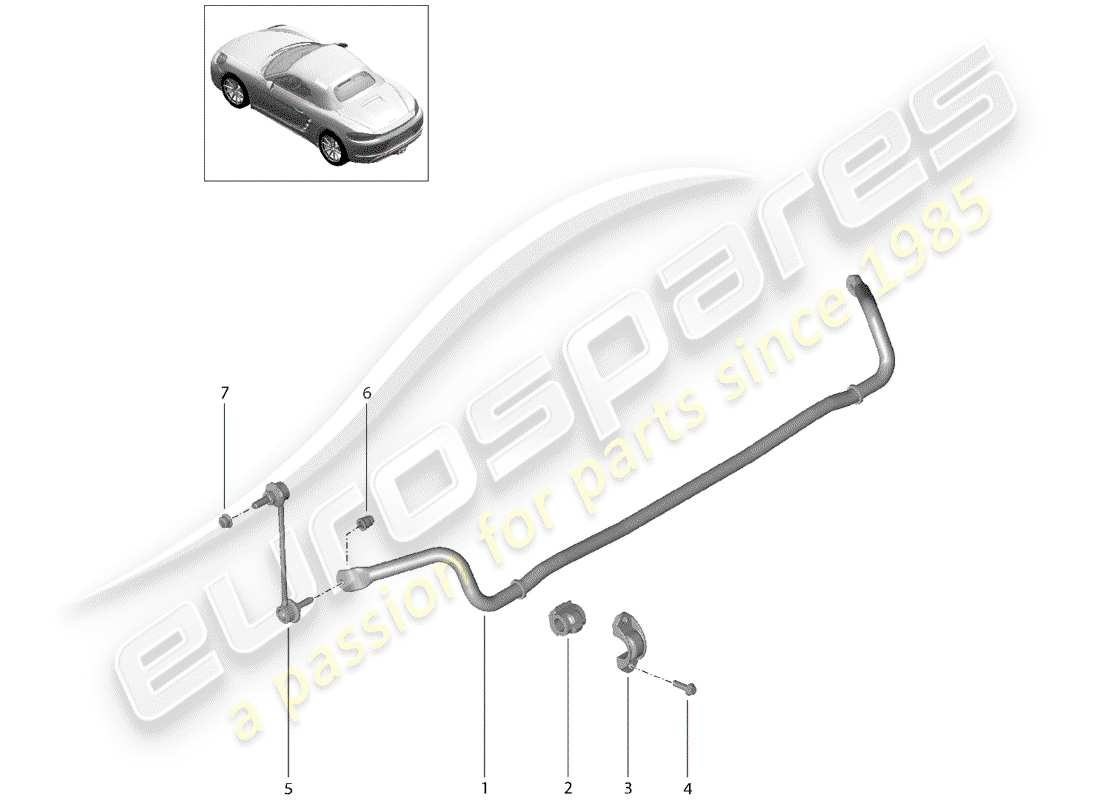 porsche 718 boxster (2019) stabilizer part diagram