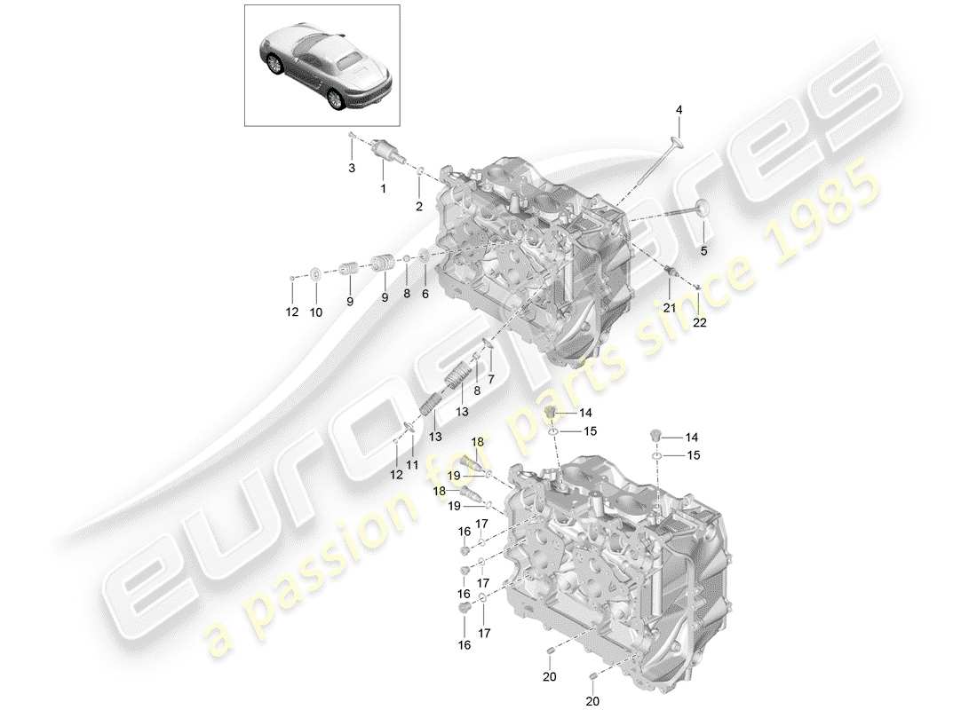 porsche 718 boxster (2019) cylinder head part diagram