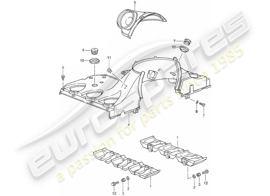 porsche 993 (1997) air duct part diagram