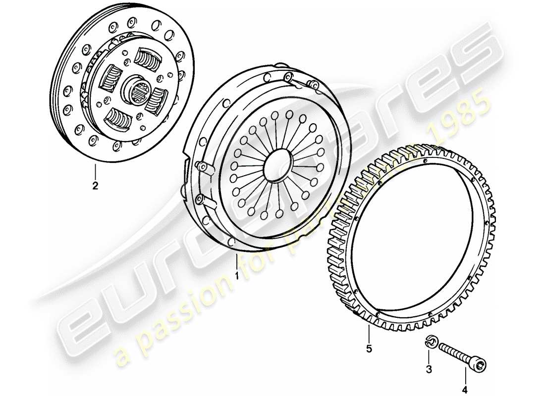 porsche 911 (1984) clutch part diagram