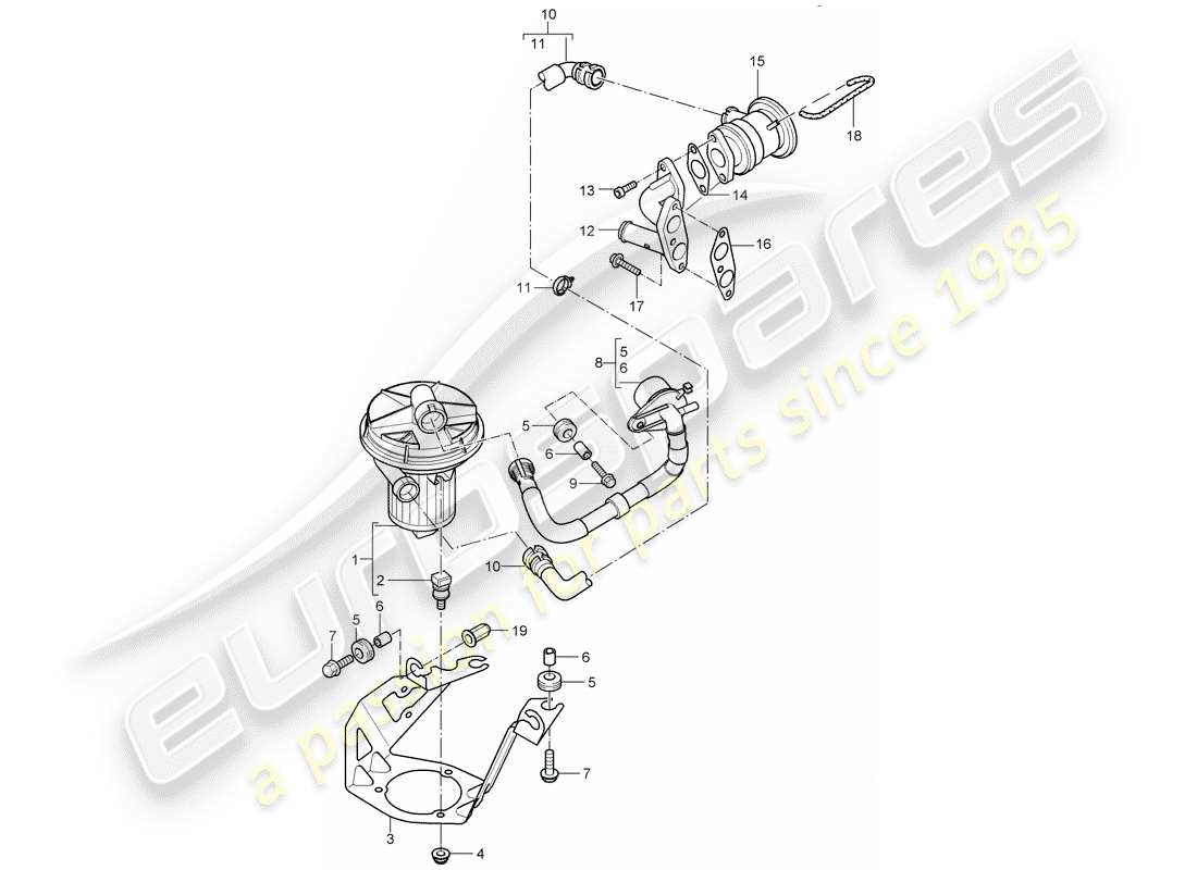 porsche cayenne (2005) secondary air pump part diagram