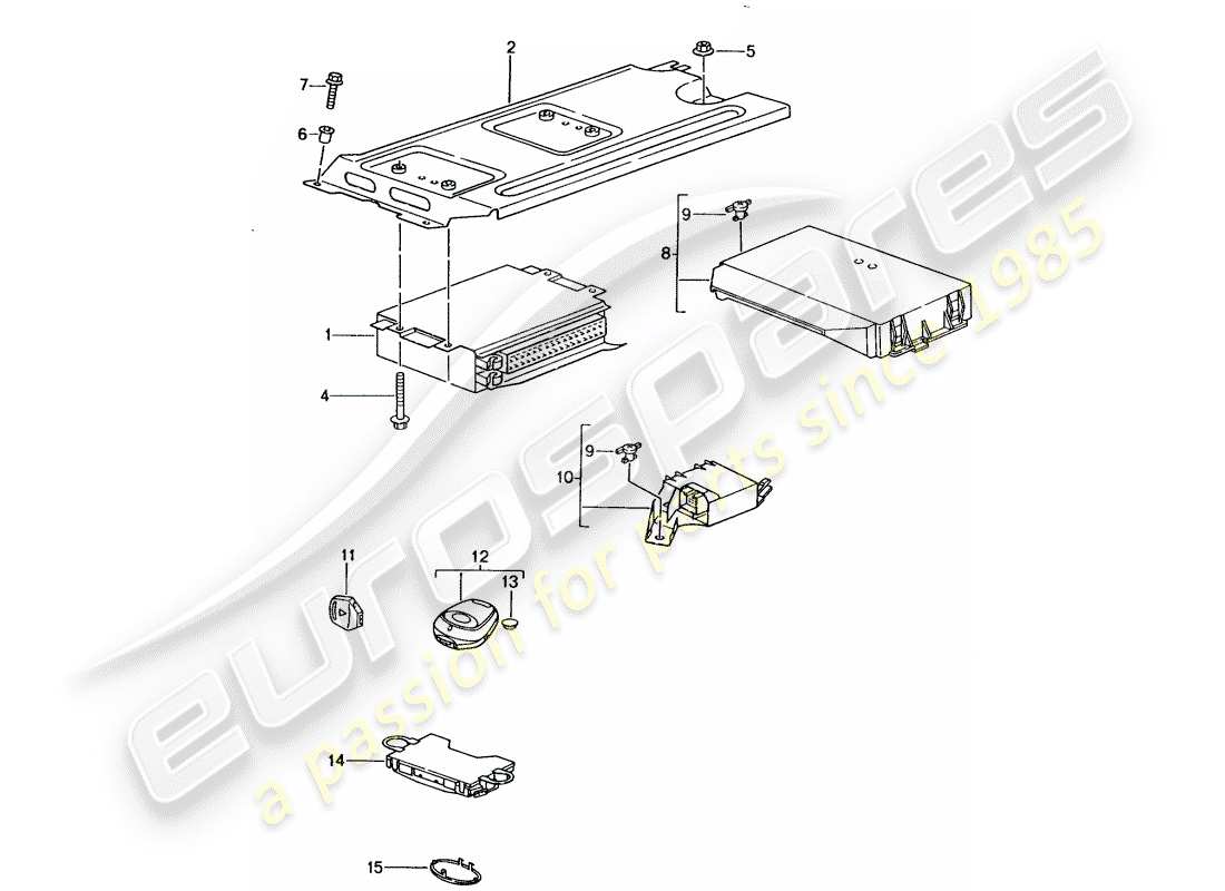 porsche 996 gt3 (2004) control units part diagram