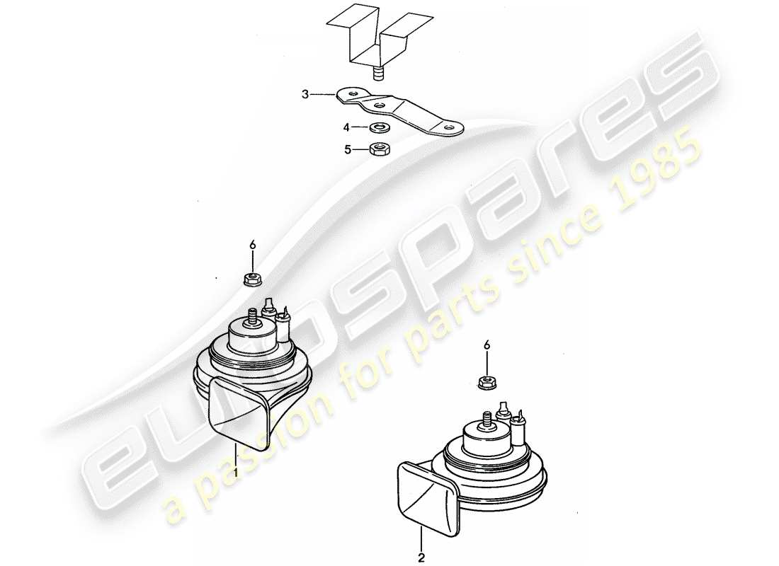 porsche 968 (1994) horn part diagram