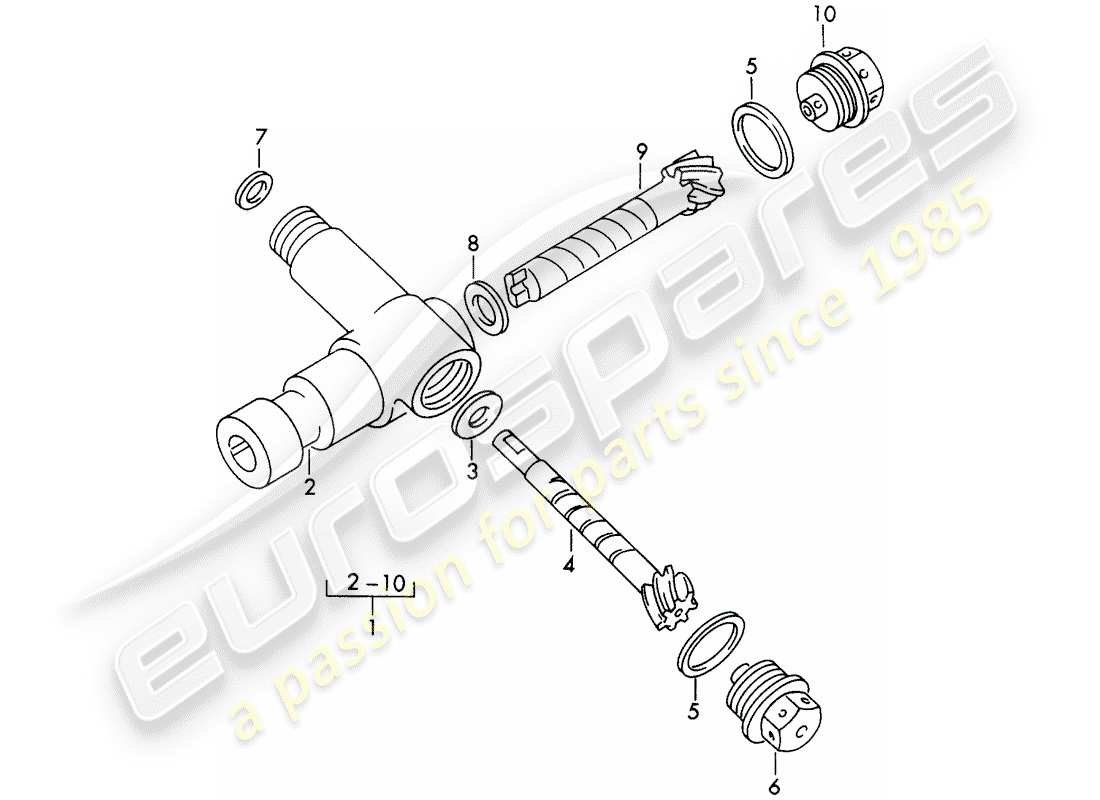 porsche 356/356a (1958) driving mechanism - tachometer parts diagram