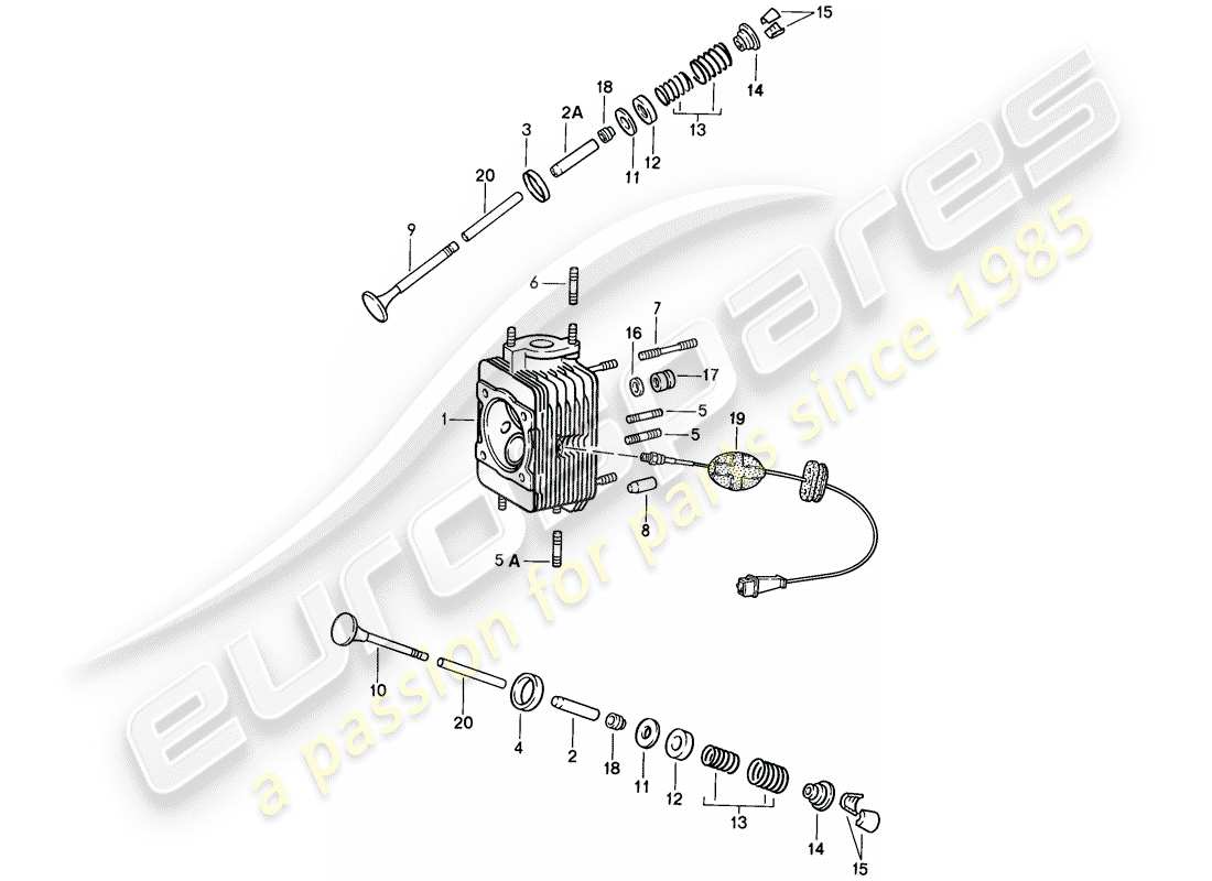 porsche 911 (1987) cylinder head - repair set for maintenance - see illustration: part diagram