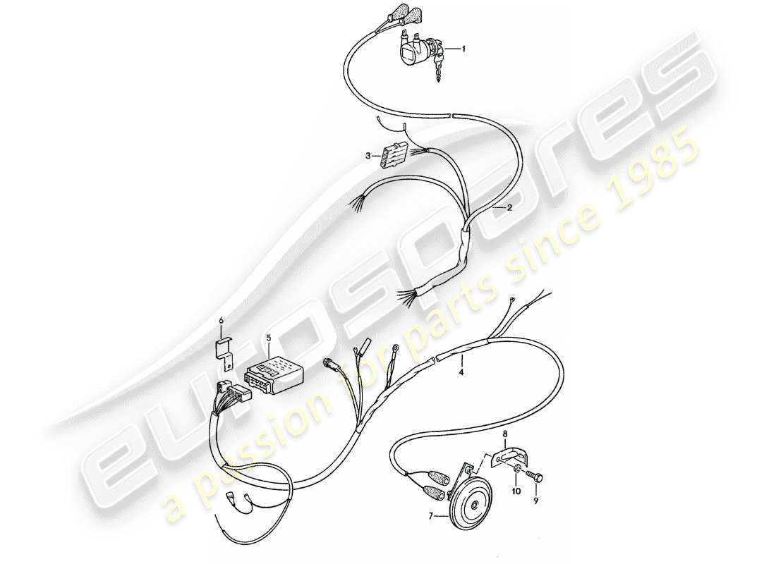 porsche 911 (1981) alarm system part diagram