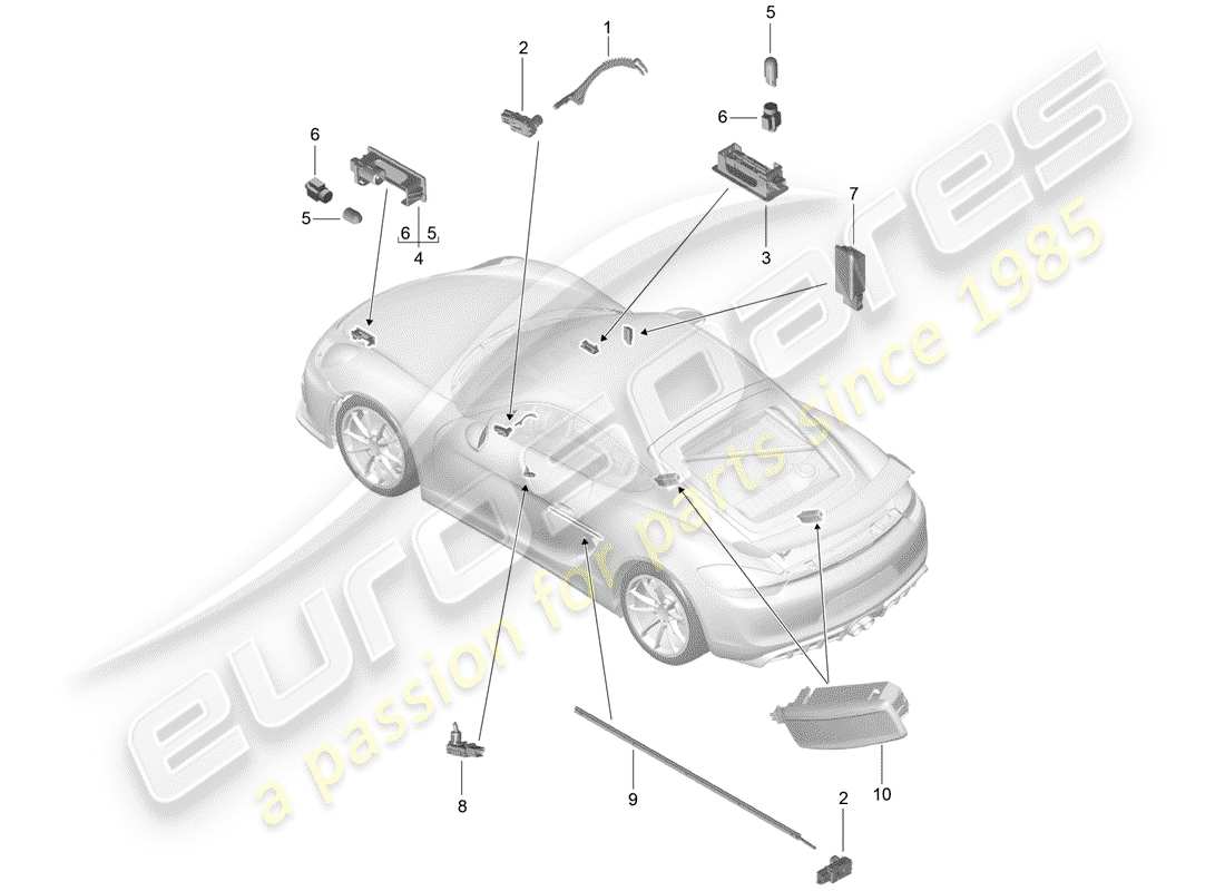 porsche 2016 interior lighting part diagram