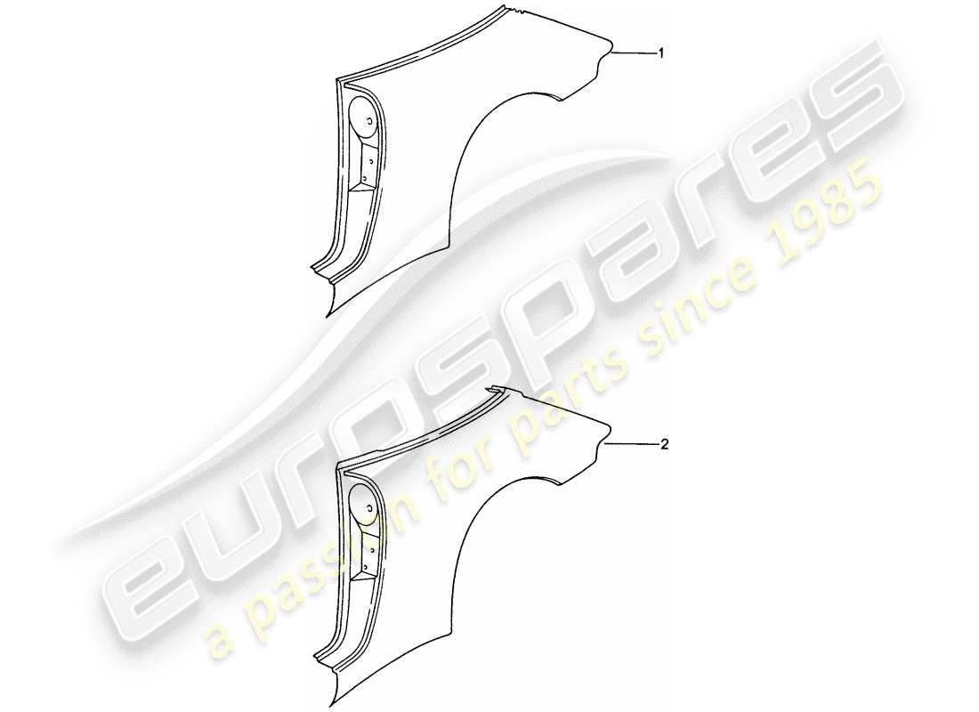 porsche 993 (1997) side panel part diagram