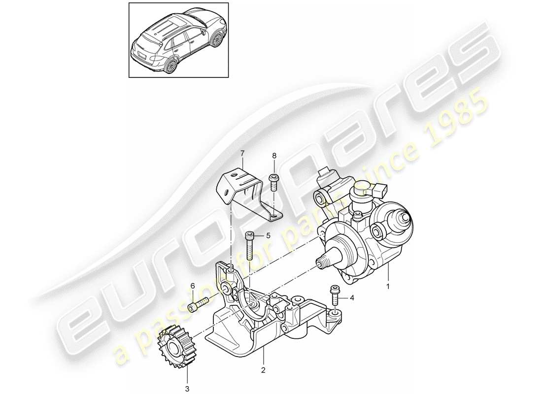 porsche cayenne e2 (2013) high pressure pump part diagram