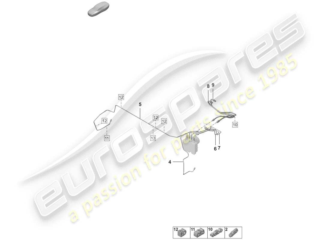 porsche 2019 brake line part diagram