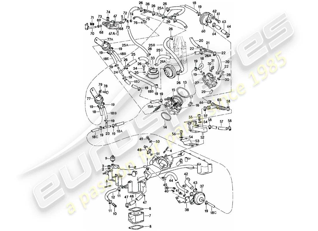 porsche 1983 (911) k-jetronic - i parts diagram