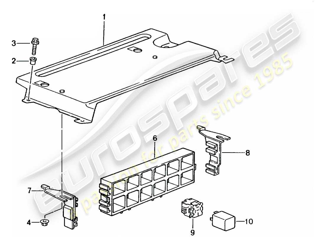 porsche 996 gt3 (2004) fuse box/relay plate - rear end part diagram