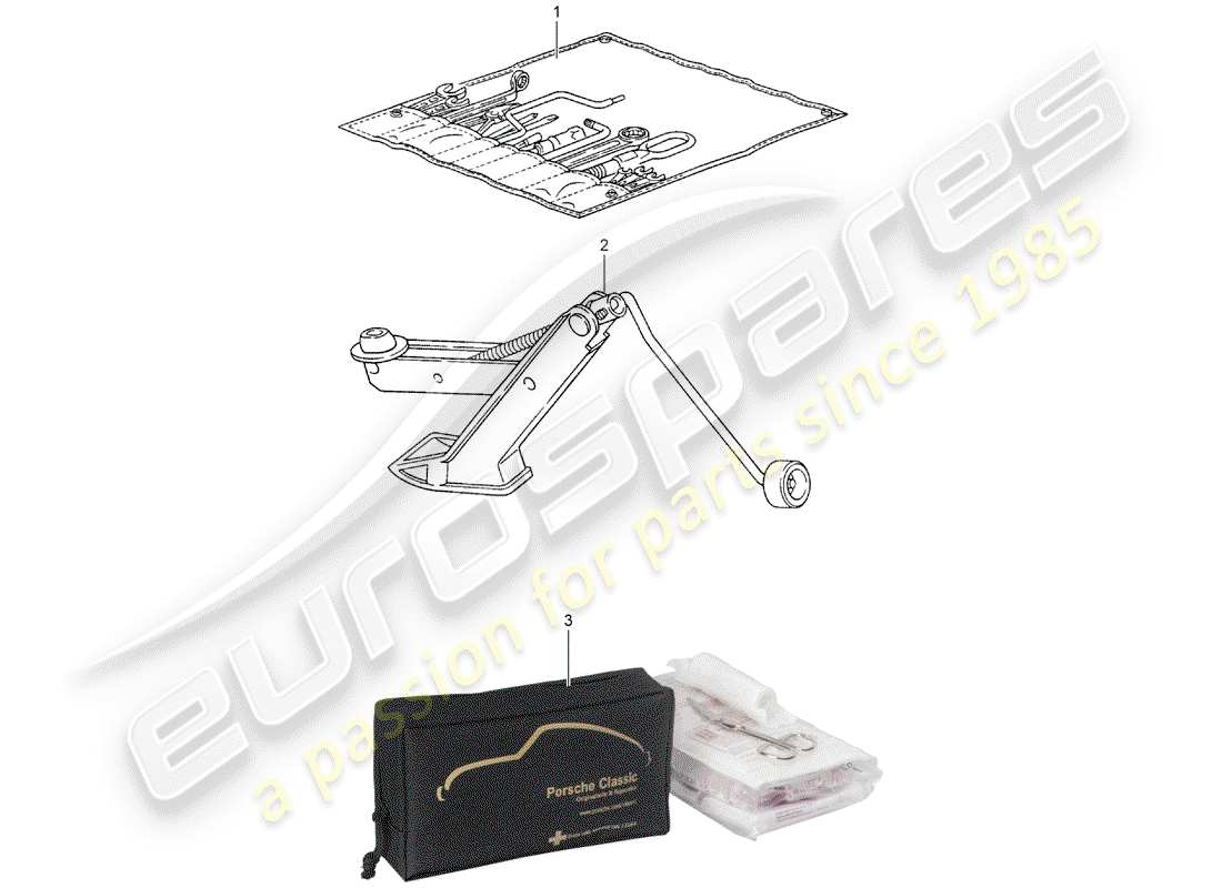 porsche 993 (1996) tool - jack part diagram