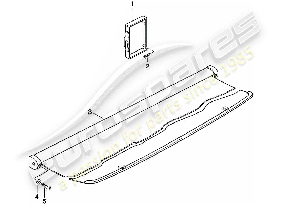 porsche 924 (1976) luggage compartment cover parts diagram