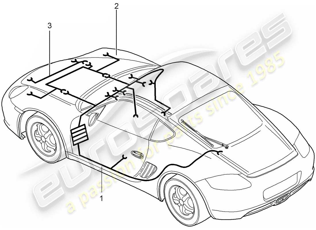 porsche cayman 987 (2006) wiring harnesses part diagram