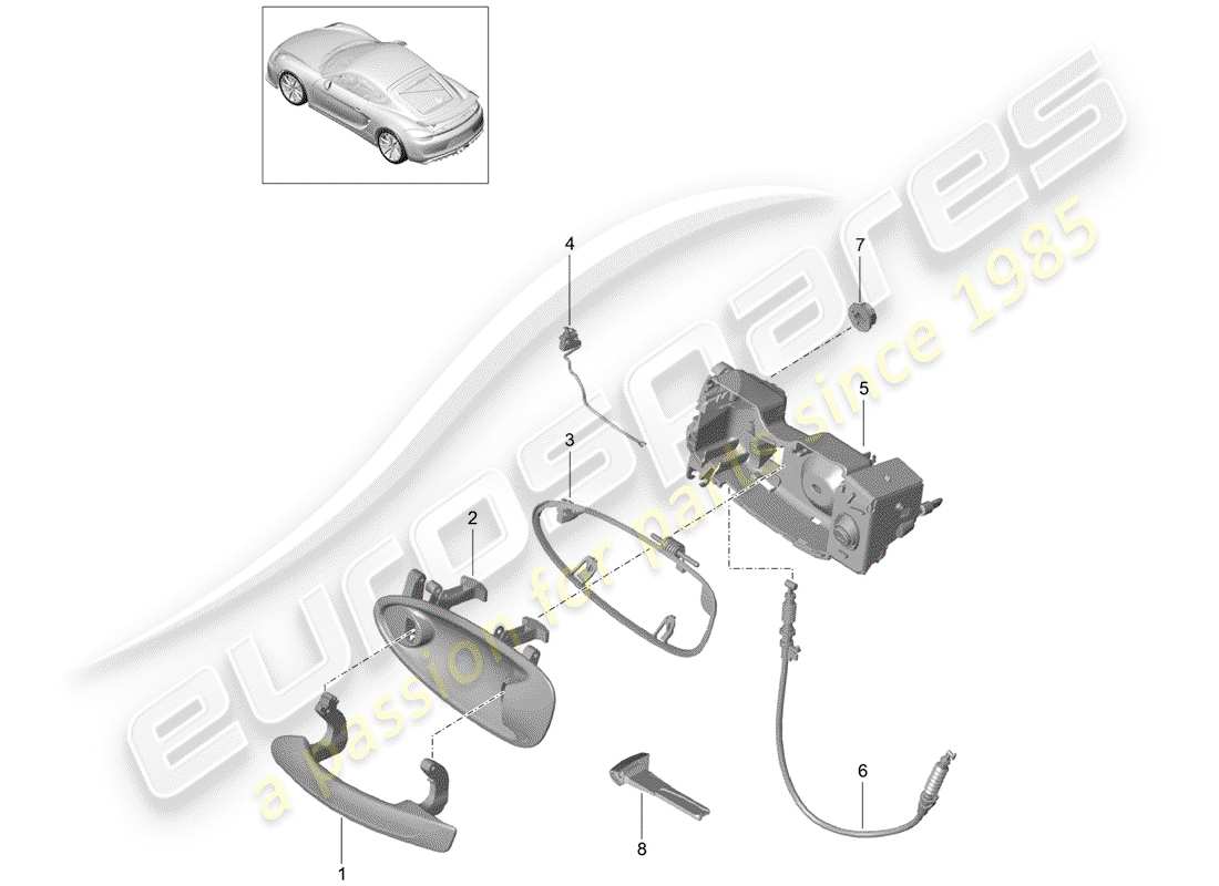 porsche 2016 door handle part diagram