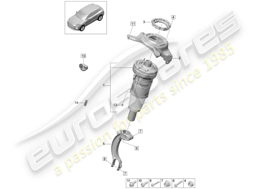 porsche macan (2020) air suspension part diagram